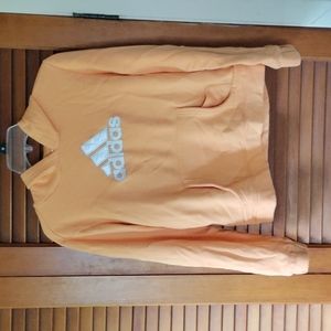 Adidas woman size small orange hooded sweatshirt with kangaroo pocket